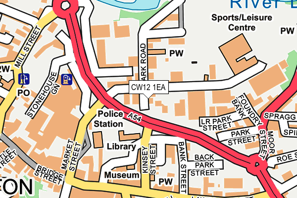 CW12 1EA map - OS OpenMap – Local (Ordnance Survey)