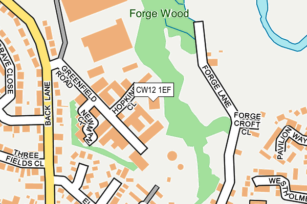 CW12 1EF map - OS OpenMap – Local (Ordnance Survey)