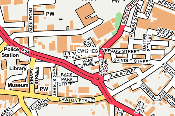 CW12 1EG map - OS OpenMap – Local (Ordnance Survey)