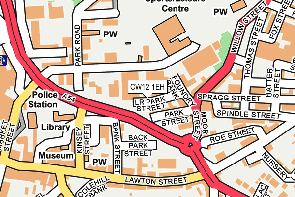 CW12 1EH map - OS OpenMap – Local (Ordnance Survey)