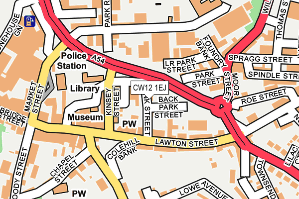 CW12 1EJ map - OS OpenMap – Local (Ordnance Survey)