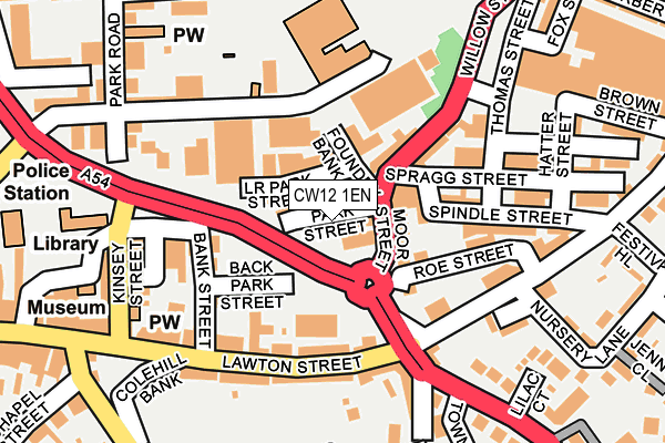 CW12 1EN map - OS OpenMap – Local (Ordnance Survey)