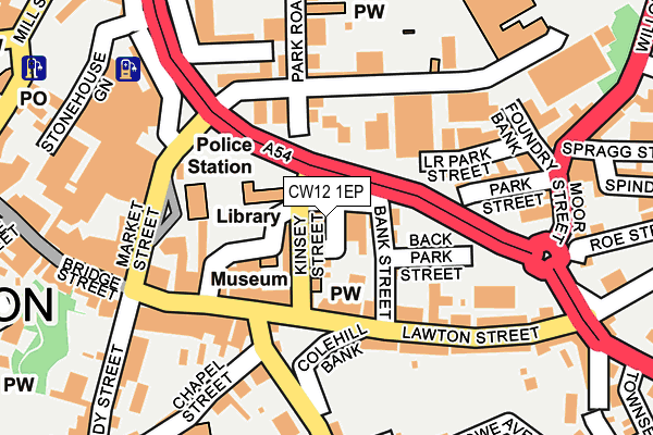 CW12 1EP map - OS OpenMap – Local (Ordnance Survey)