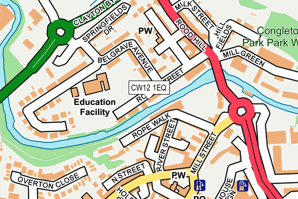 CW12 1EQ map - OS OpenMap – Local (Ordnance Survey)
