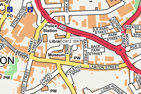 CW12 1ER map - OS OpenMap – Local (Ordnance Survey)