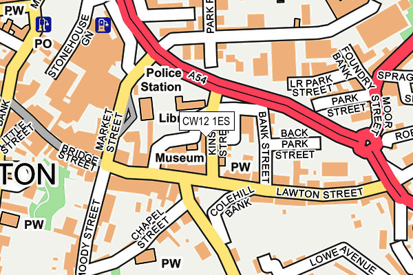 CW12 1ES map - OS OpenMap – Local (Ordnance Survey)