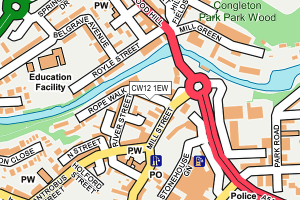 CW12 1EW map - OS OpenMap – Local (Ordnance Survey)