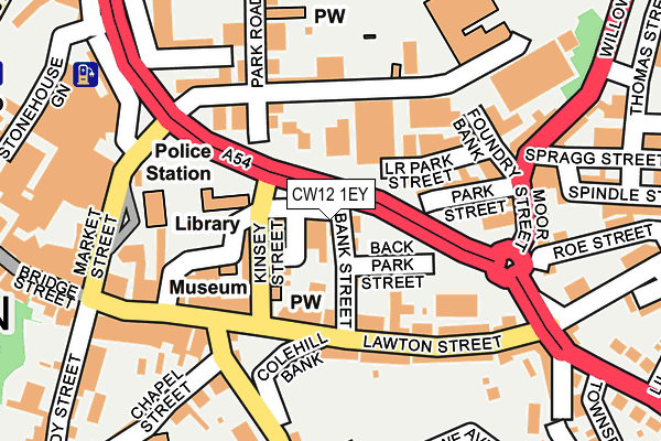 CW12 1EY map - OS OpenMap – Local (Ordnance Survey)