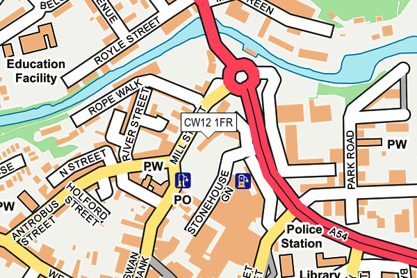 CW12 1FR map - OS OpenMap – Local (Ordnance Survey)