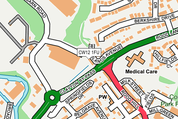 CW12 1FU map - OS OpenMap – Local (Ordnance Survey)