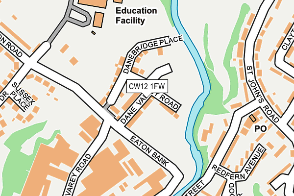 CW12 1FW map - OS OpenMap – Local (Ordnance Survey)