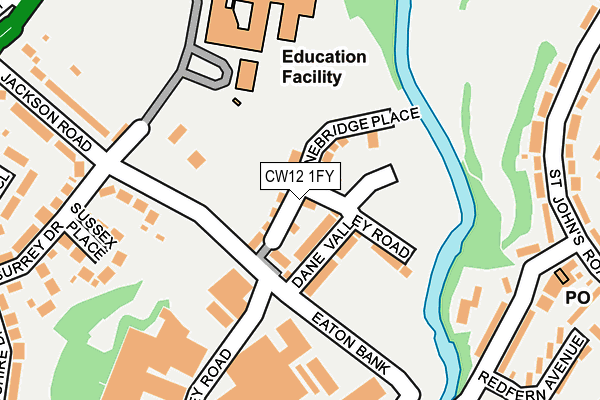 CW12 1FY map - OS OpenMap – Local (Ordnance Survey)