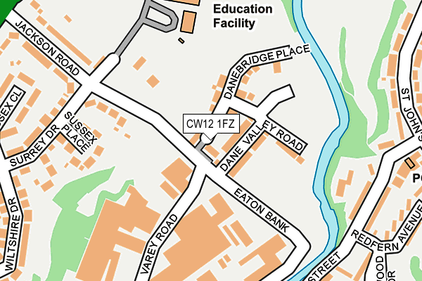 CW12 1FZ map - OS OpenMap – Local (Ordnance Survey)