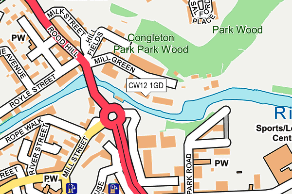 CW12 1GD map - OS OpenMap – Local (Ordnance Survey)