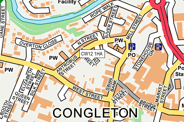 CW12 1HA map - OS OpenMap – Local (Ordnance Survey)