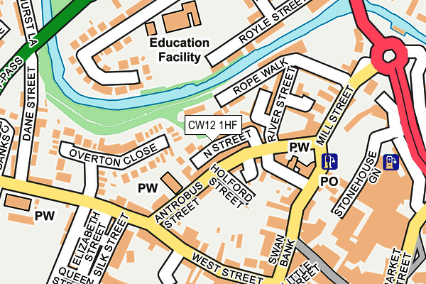 CW12 1HF map - OS OpenMap – Local (Ordnance Survey)