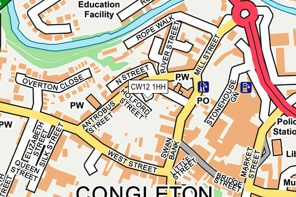 CW12 1HH map - OS OpenMap – Local (Ordnance Survey)