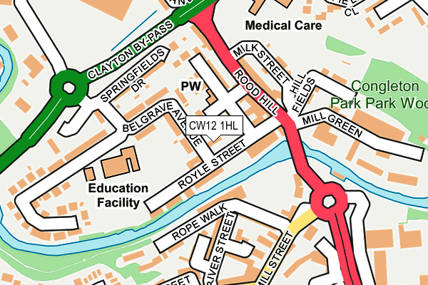 CW12 1HL map - OS OpenMap – Local (Ordnance Survey)