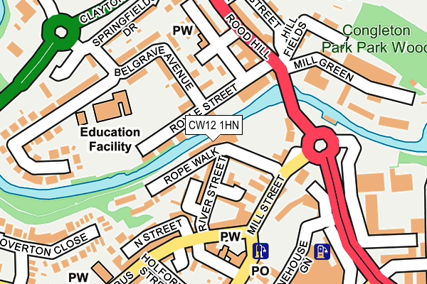 CW12 1HN map - OS OpenMap – Local (Ordnance Survey)