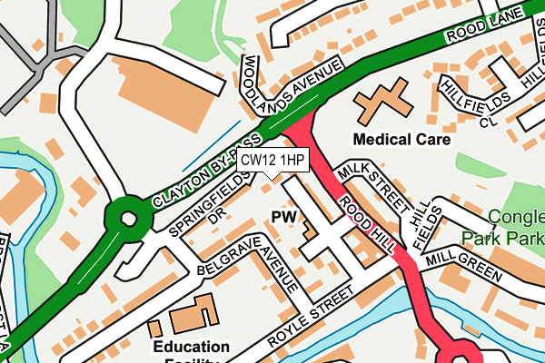 CW12 1HP map - OS OpenMap – Local (Ordnance Survey)