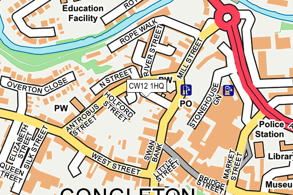 CW12 1HQ map - OS OpenMap – Local (Ordnance Survey)