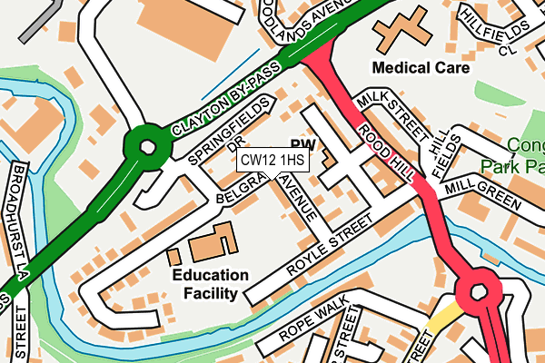 CW12 1HS map - OS OpenMap – Local (Ordnance Survey)