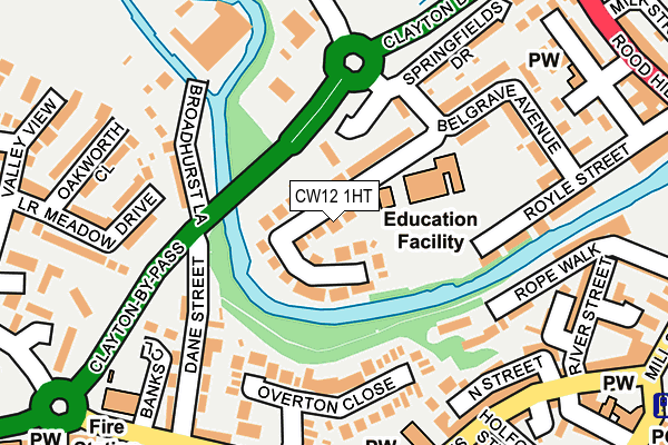 CW12 1HT map - OS OpenMap – Local (Ordnance Survey)