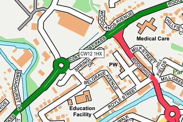 CW12 1HX map - OS OpenMap – Local (Ordnance Survey)