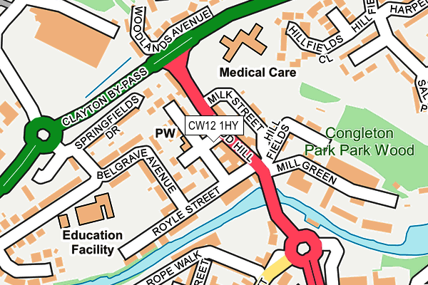 CW12 1HY map - OS OpenMap – Local (Ordnance Survey)