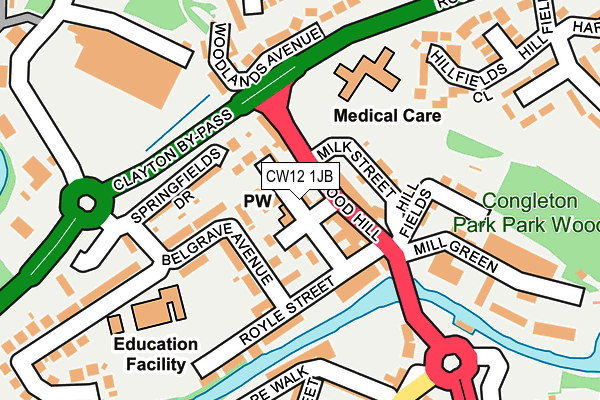 CW12 1JB map - OS OpenMap – Local (Ordnance Survey)