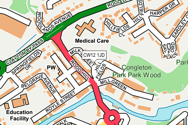 CW12 1JD map - OS OpenMap – Local (Ordnance Survey)