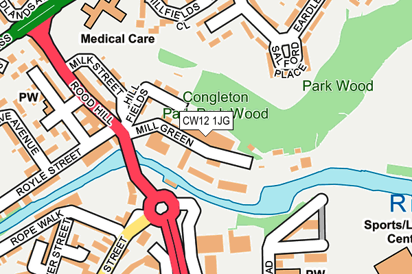 CW12 1JG map - OS OpenMap – Local (Ordnance Survey)