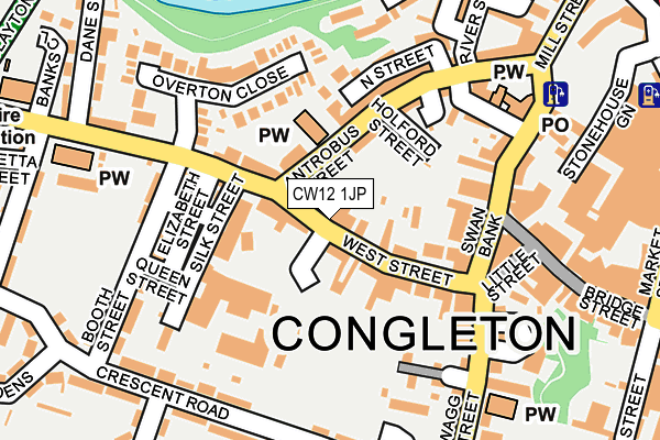 CW12 1JP map - OS OpenMap – Local (Ordnance Survey)