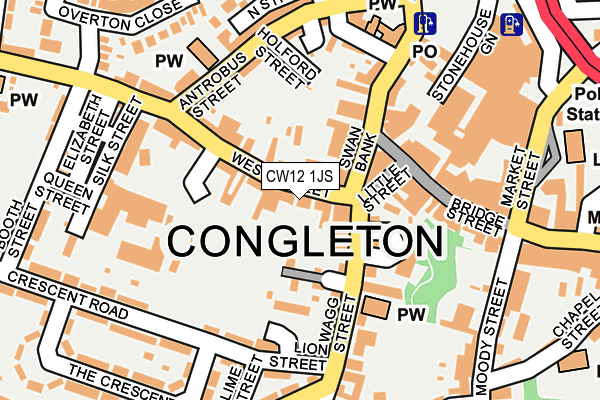 CW12 1JS map - OS OpenMap – Local (Ordnance Survey)