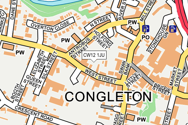 CW12 1JU map - OS OpenMap – Local (Ordnance Survey)