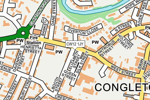 CW12 1JY map - OS OpenMap – Local (Ordnance Survey)