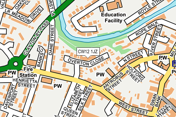 CW12 1JZ map - OS OpenMap – Local (Ordnance Survey)