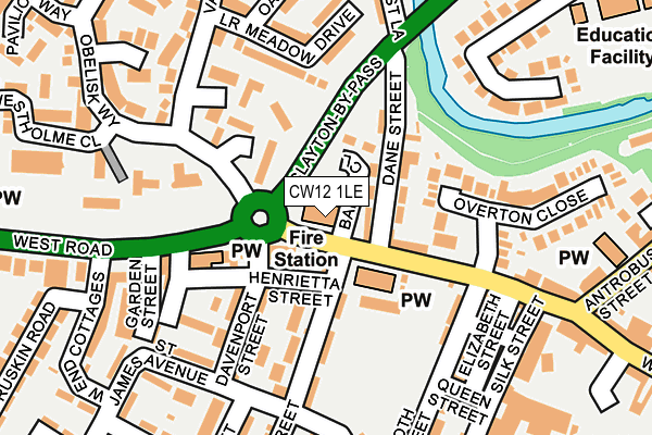 CW12 1LE map - OS OpenMap – Local (Ordnance Survey)