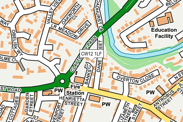CW12 1LF map - OS OpenMap – Local (Ordnance Survey)