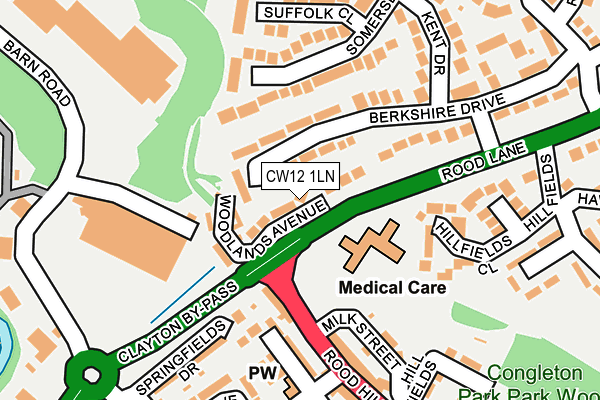 CW12 1LN map - OS OpenMap – Local (Ordnance Survey)