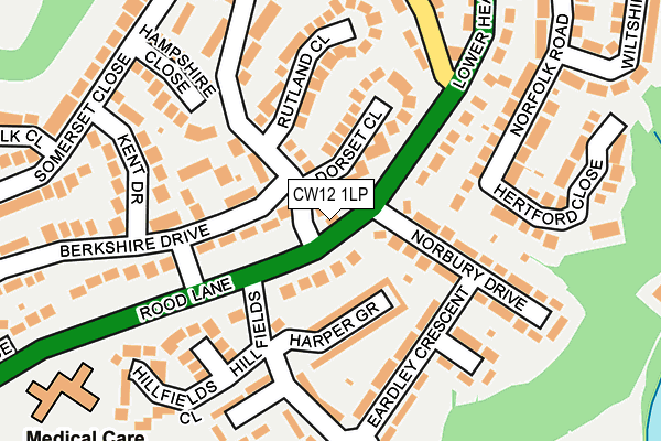 CW12 1LP map - OS OpenMap – Local (Ordnance Survey)