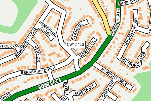 CW12 1LS map - OS OpenMap – Local (Ordnance Survey)