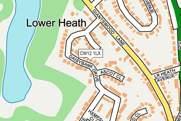 CW12 1LX map - OS OpenMap – Local (Ordnance Survey)