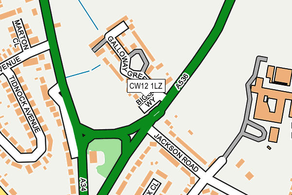 CW12 1LZ map - OS OpenMap – Local (Ordnance Survey)
