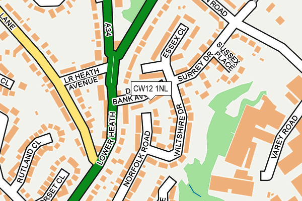 CW12 1NL map - OS OpenMap – Local (Ordnance Survey)
