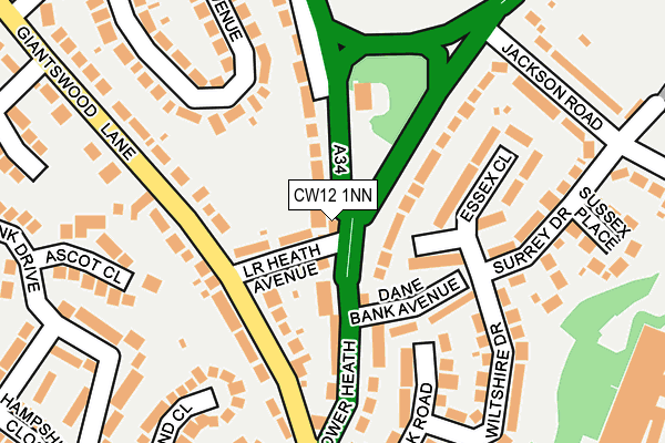 CW12 1NN map - OS OpenMap – Local (Ordnance Survey)
