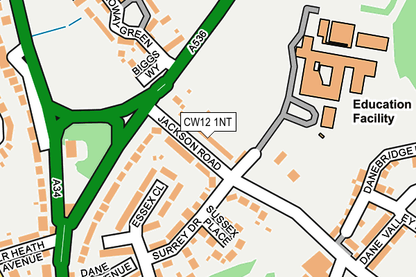 CW12 1NT map - OS OpenMap – Local (Ordnance Survey)