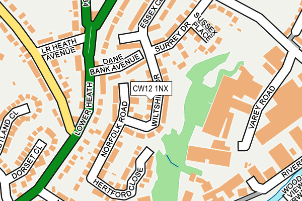 CW12 1NX map - OS OpenMap – Local (Ordnance Survey)