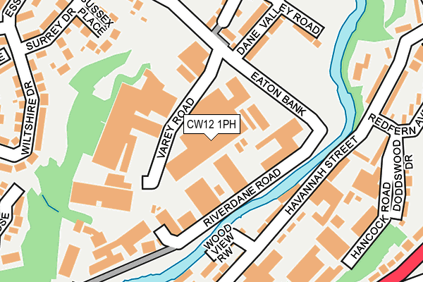 CW12 1PH map - OS OpenMap – Local (Ordnance Survey)