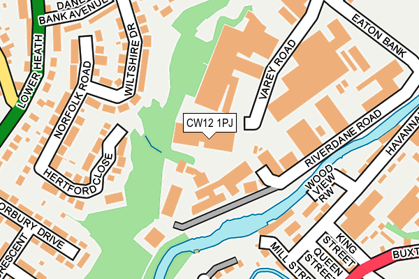CW12 1PJ map - OS OpenMap – Local (Ordnance Survey)
